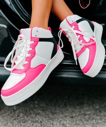 Here To Hoop High-Top Sneakers (Hot Pink) · NanaMacs
