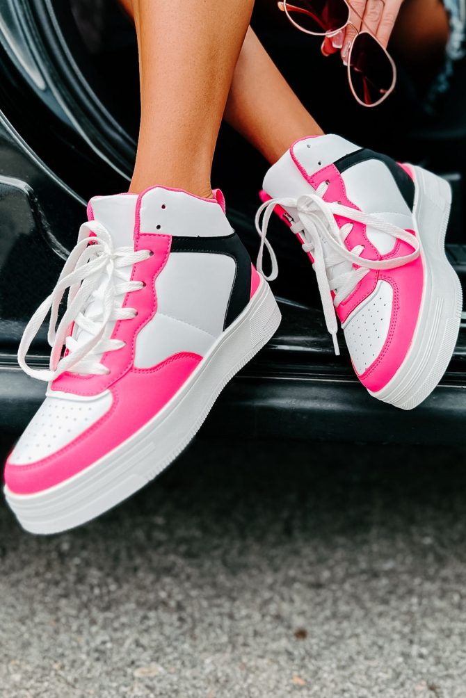 Here To Hoop High-Top Sneakers (Hot Pink) · NanaMacs