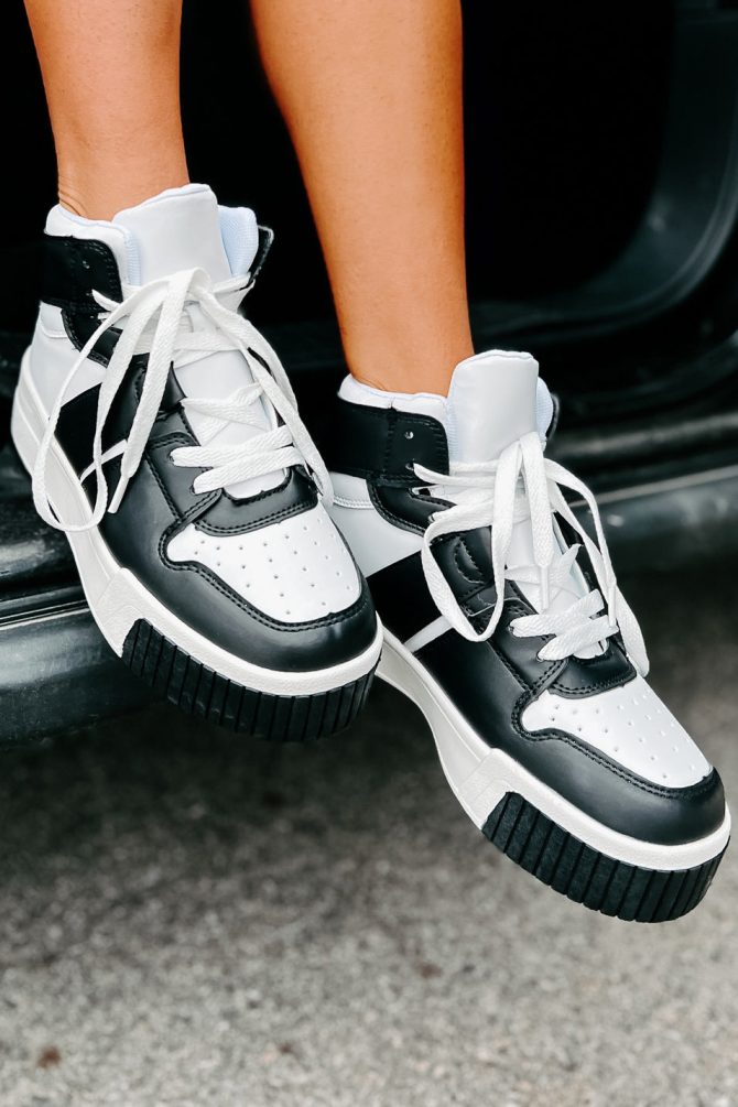 Matina High Top Sneakers (Black/White) · NanaMacs - Image 2