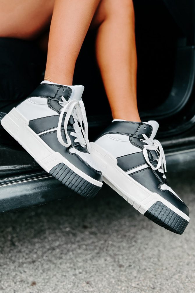 Matina High Top Sneakers (Black/White) · NanaMacs - Image 3