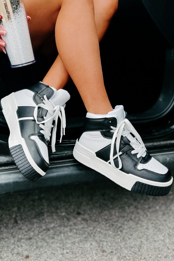 Matina High Top Sneakers (Black/White) · NanaMacs