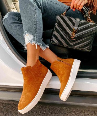 Suede Sweetie Faux Suede High Top Sneakers (Camel) · NanaMacs