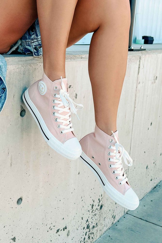 See For Yourself High-Top Canvas Sneakers (Blush) · NanaMacs - Image 3