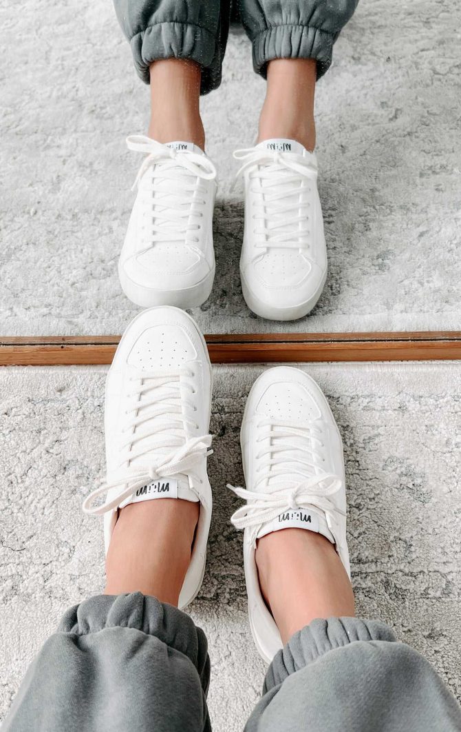 Old Friends Faux Leather Sneakers (White) · NanaMacs - Image 4