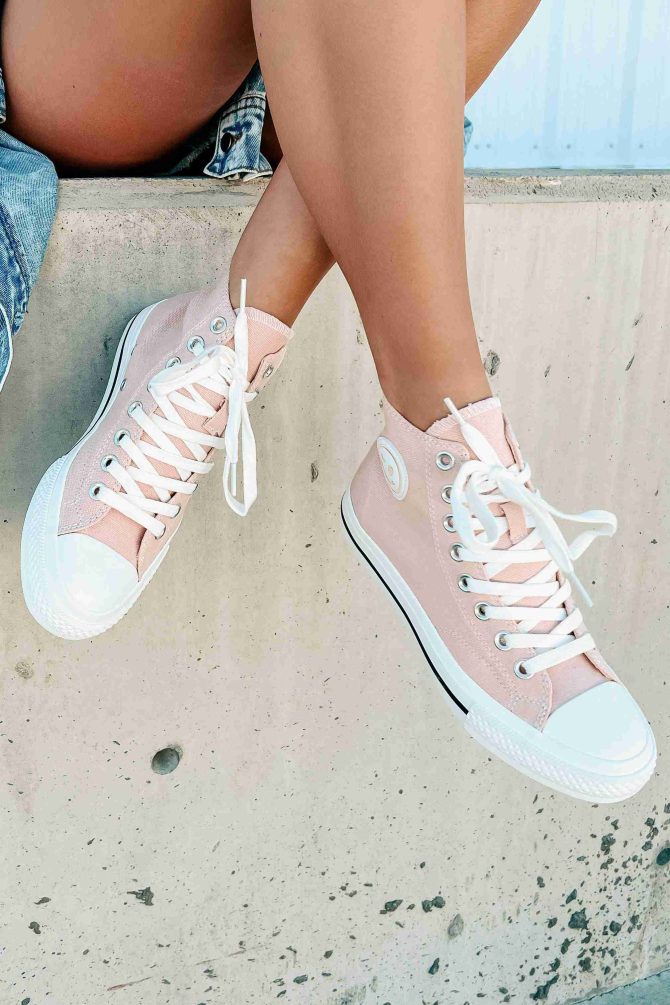 See For Yourself High-Top Canvas Sneakers (Blush) · NanaMacs - Image 4