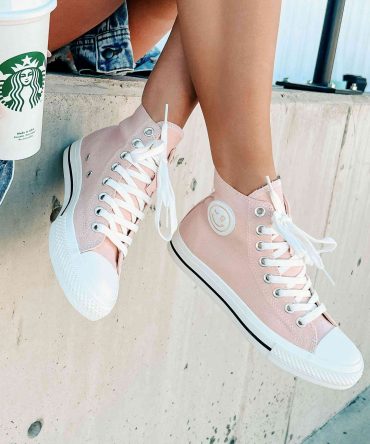 See For Yourself High-Top Canvas Sneakers (Blush) · NanaMacs