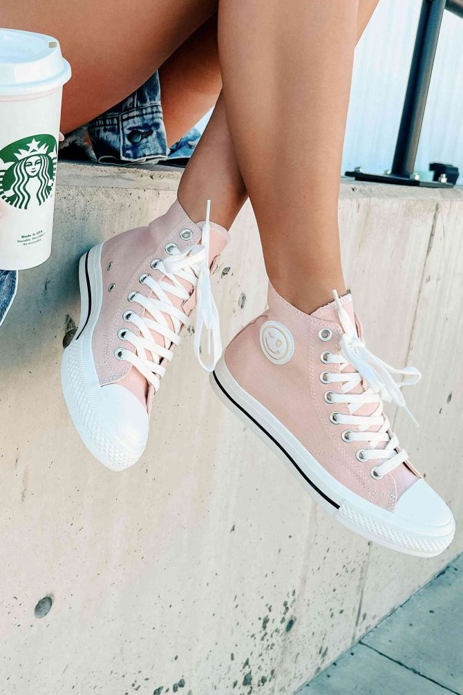 See For Yourself High-Top Canvas Sneakers (Blush) · NanaMacs