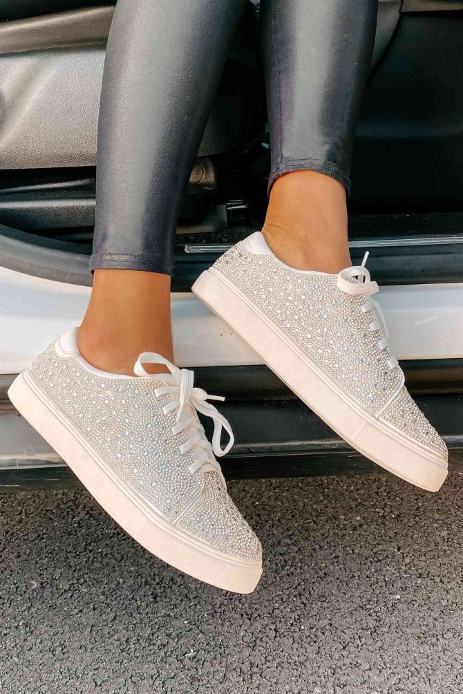 Dazzling Days Rhinestone Sneakers (White) · NanaMacs - Image 4