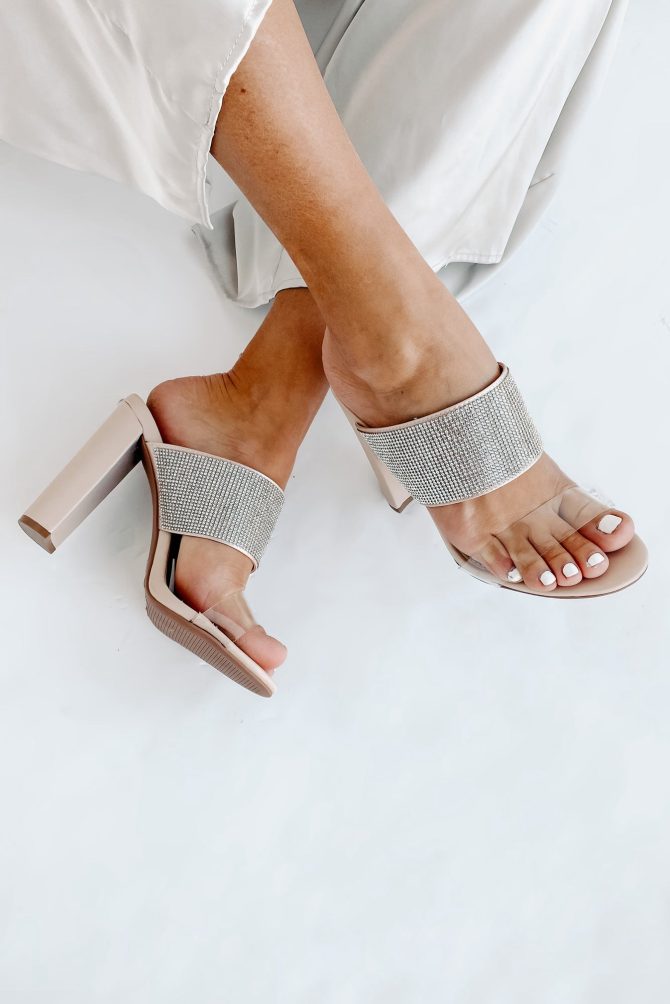 Diamonds On Me Rhinestone Embellished Slip-On Heel (Clear Rhinestone) · NanaMacs