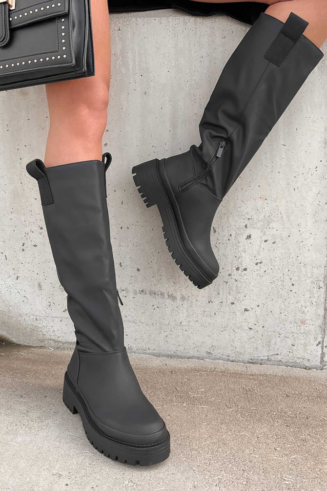 Forever That Girl Knee High Lug Sole Boots (Black) · NanaMacs