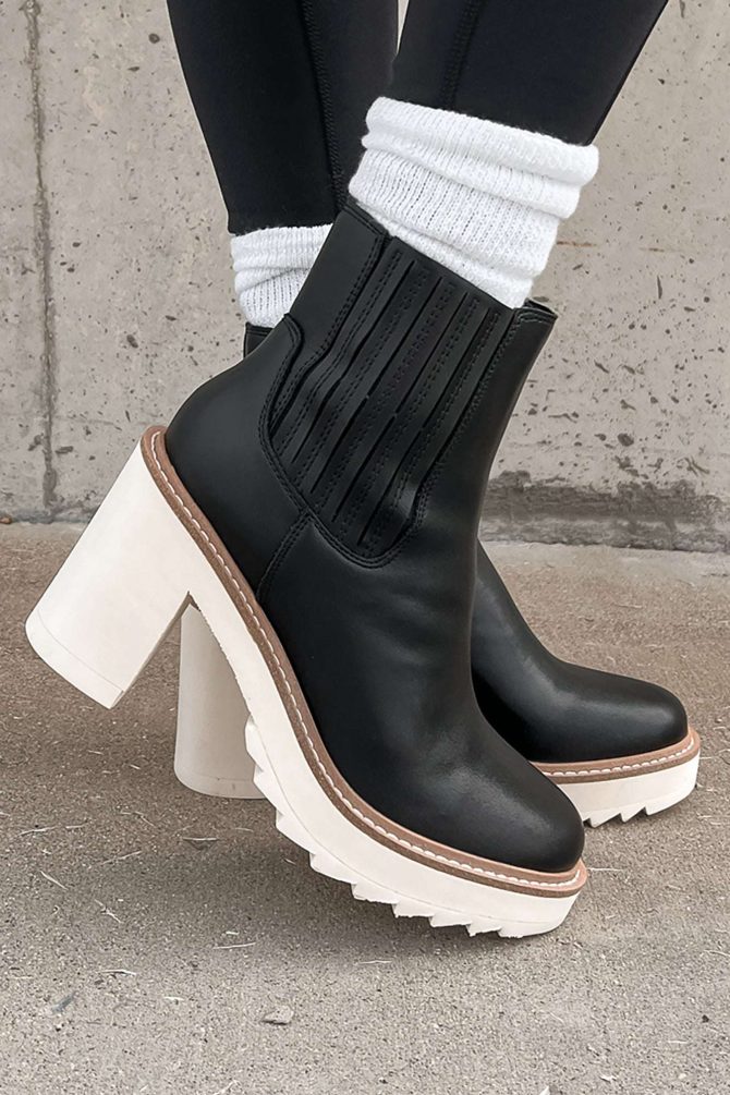 Expecting Answers Faux Leather Platform Booties (Black) · NanaMacs - Image 3