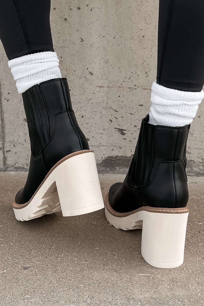 Expecting Answers Faux Leather Platform Booties (Black) · NanaMacs - Image 4