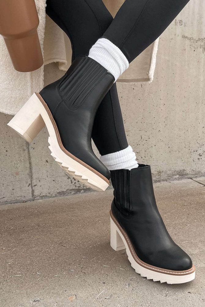 Expecting Answers Faux Leather Platform Booties (Black) · NanaMacs - Image 2