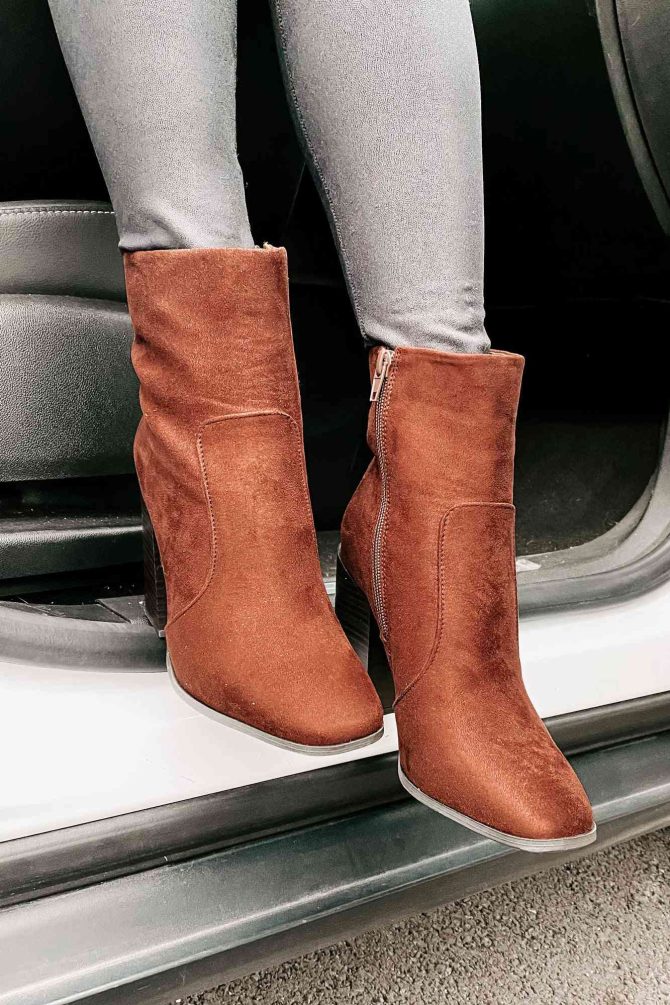 Extra Bossy Faux Suede Booties (Brown) · NanaMacs - Image 4