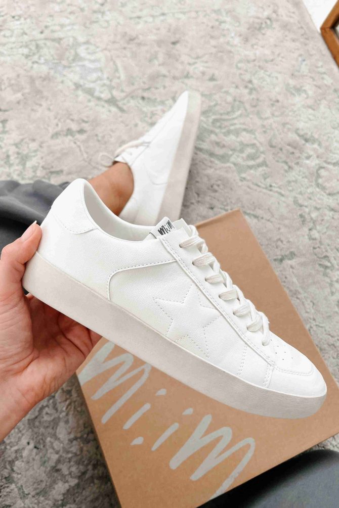 Old Friends Faux Leather Sneakers (White) · NanaMacs