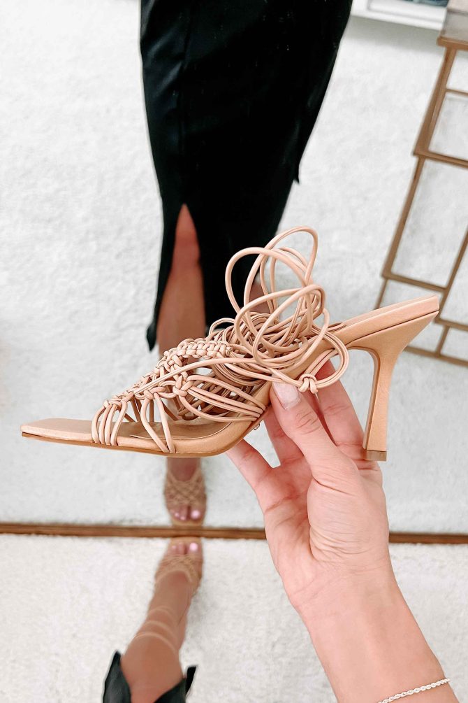 Sahira Braided Ankle Tie Billini Heel (Tan) · NanaMacs - Image 3