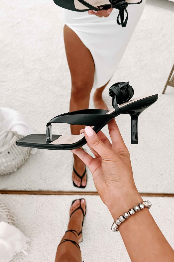 Elisha Ankle Wrap Heeled Sandals (Black) · NanaMacs - Image 4