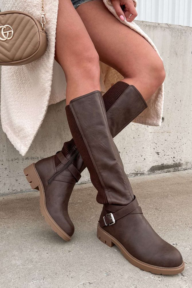 Waiting For Fall Knee High Boots (Chocolate) · NanaMacs - Image 3