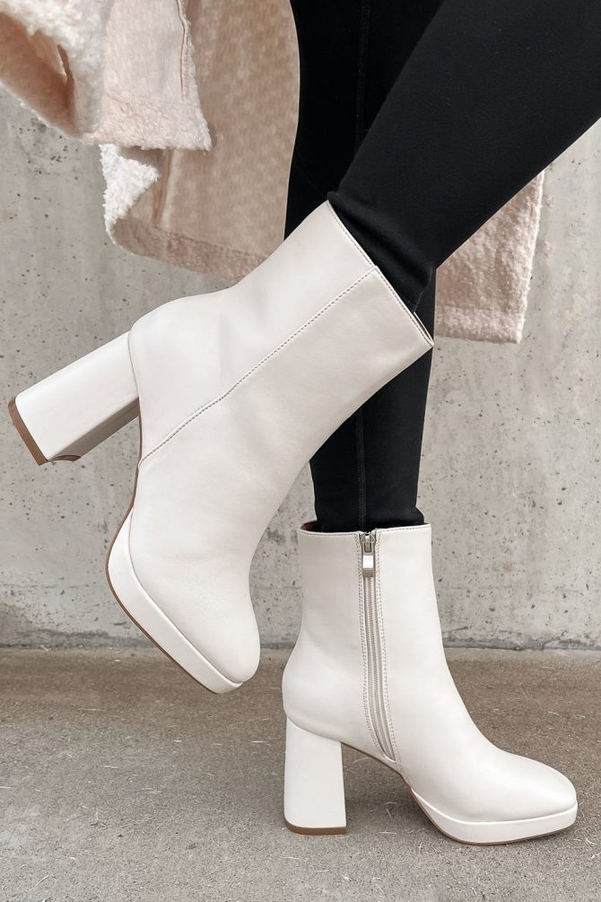 Kick Rocks Sis Faux Leather Platform Booties (Ivory) · NanaMacs - Image 2
