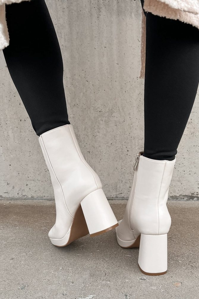 Kick Rocks Sis Faux Leather Platform Booties (Ivory) · NanaMacs - Image 3