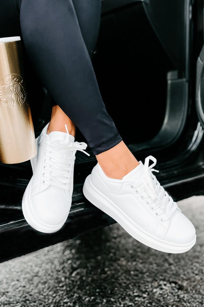 Sidewalk Strut Platform Sneaker (White) · NanaMacs