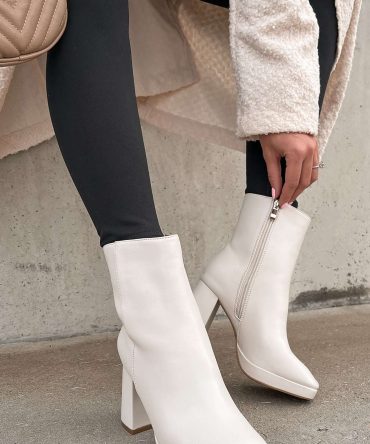 Kick Rocks Sis Faux Leather Platform Booties (Ivory) · NanaMacs