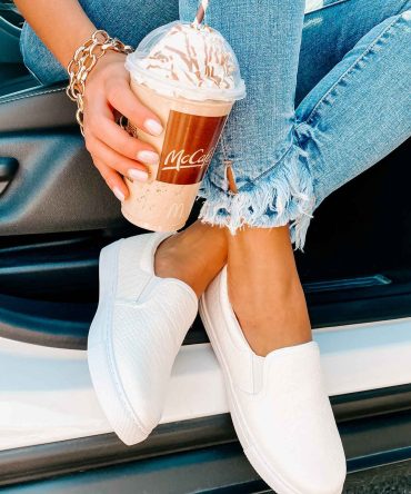 Experienced Traveler Faux Leather Slip-On Sneakers (White) · NanaMacs