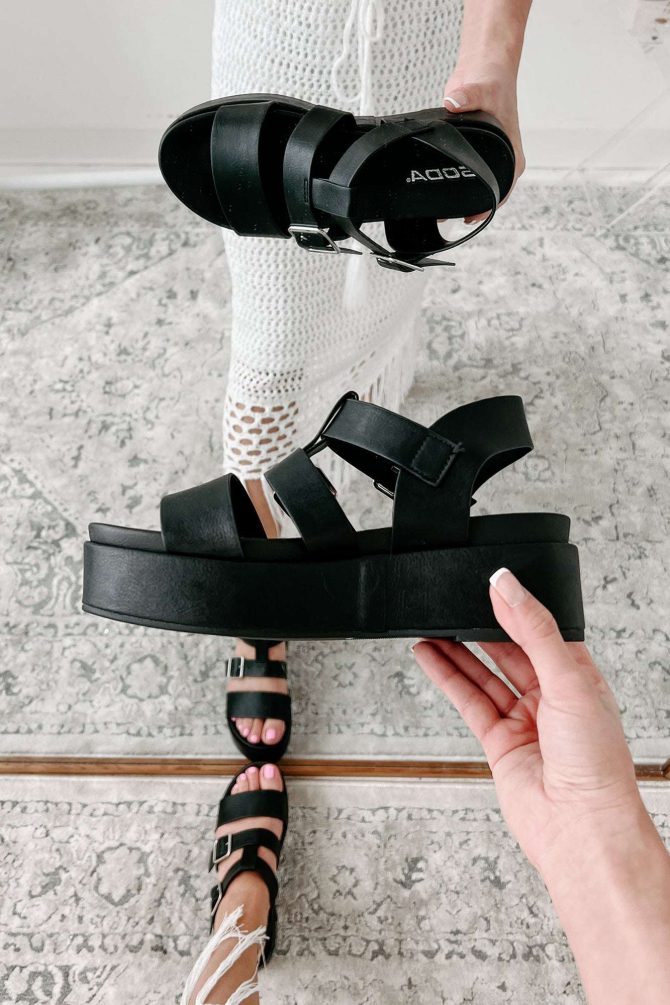 Drifting Away Platform Sandals (Black) · NanaMacs - Image 2