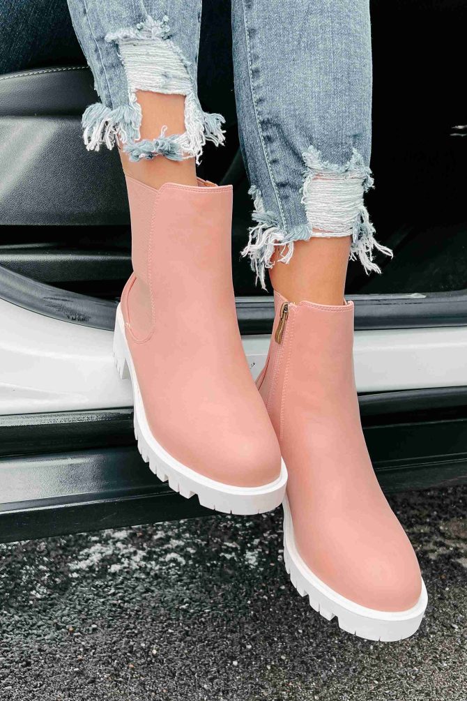 Dreya Lug Sole Chelsea Boots (Blush) · NanaMacs - Image 3
