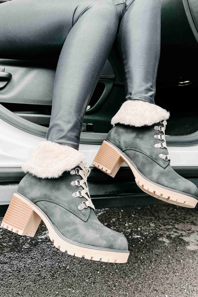 Whispering Pines Faux Fur Lug Sole Booties (Black) · NanaMacs - Image 3