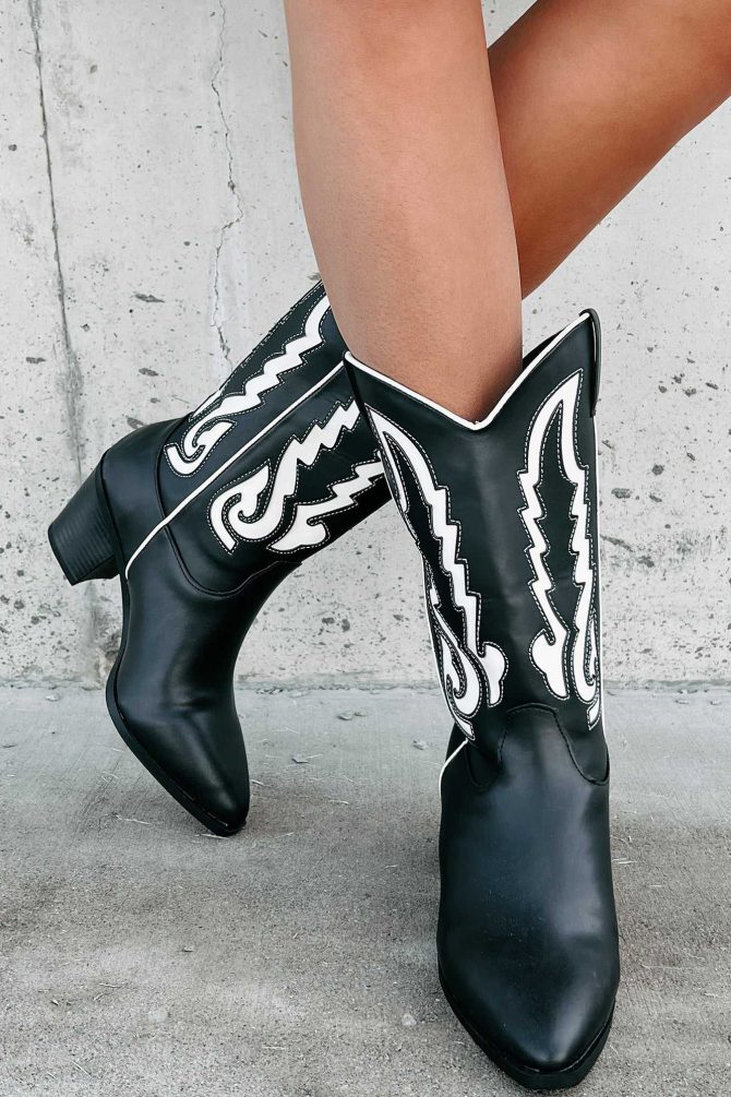 Grit & Grace Cowboy Boots (Black) · NanaMacs - Image 3