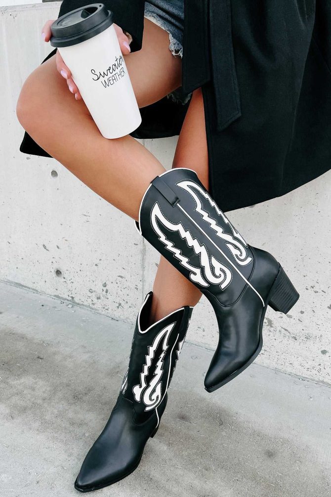 Grit & Grace Cowboy Boots (Black) · NanaMacs
