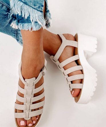 Enjoy It Now Snake Print Platform Sandals (Light Stone Cobra) · NanaMacs