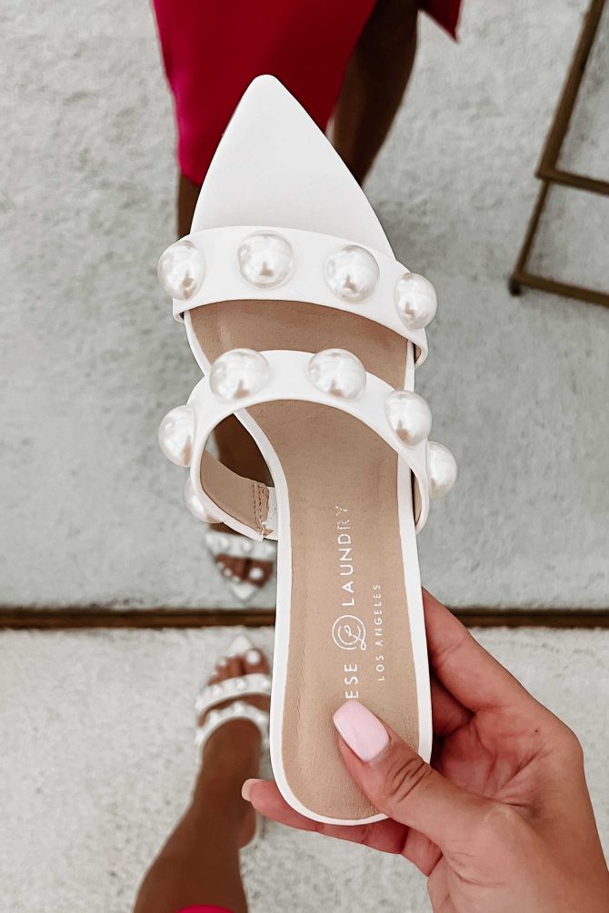 Classy Gal Pearl Detail Chinese Laundry Heels (Bone) · NanaMacs - Image 2