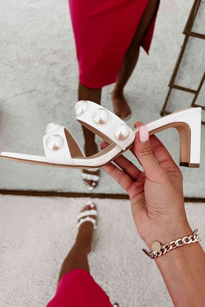 Classy Gal Pearl Detail Chinese Laundry Heels (Bone) · NanaMacs - Image 3