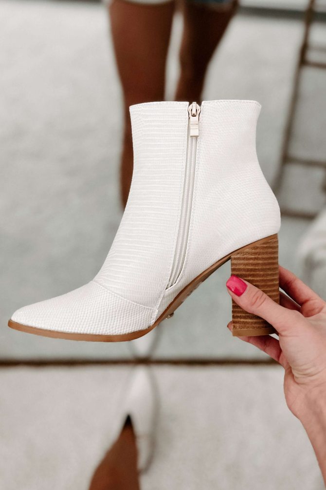 Vira Billini Scale Textured Booties (Ivory) · NanaMacs - Image 2