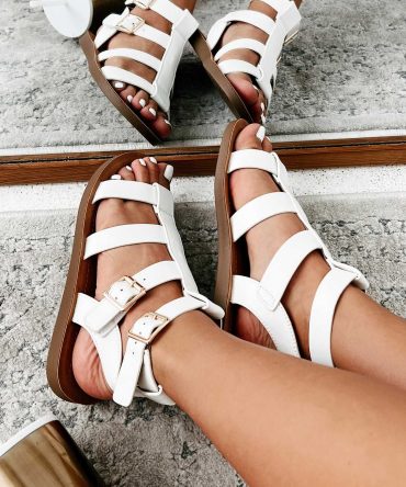 When In Rome Gladiator Sandals (White) · NanaMacs