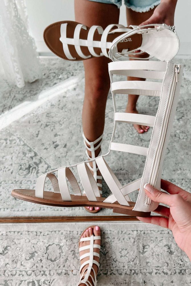 Greek Myths Gladiator Sandals (Bone) · NanaMacs - Image 2
