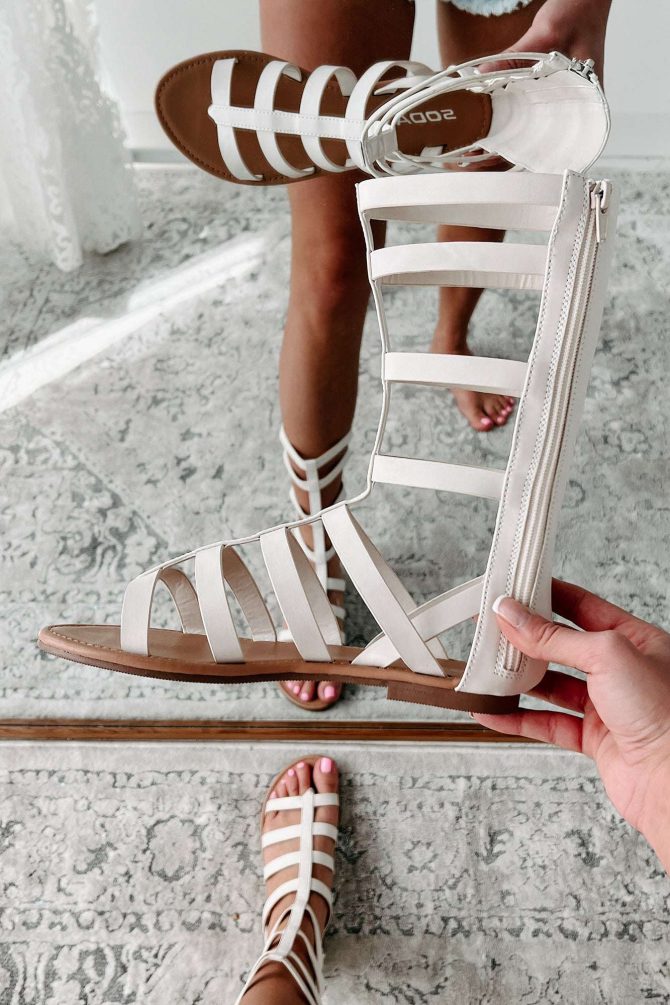 Greek Myths Gladiator Sandals (Bone) · NanaMacs - Image 3