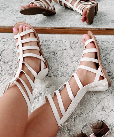 Greek Myths Gladiator Sandals (Bone) · NanaMacs