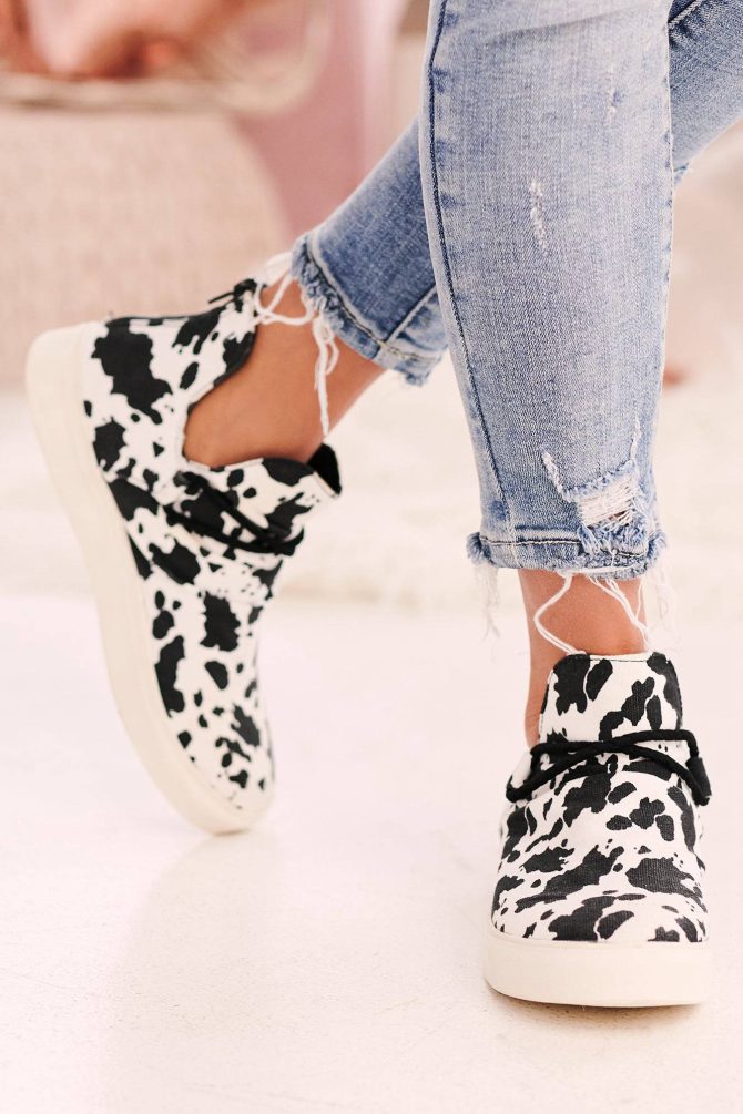 Spotted Perfection Canvas Sneakers (White/Black) · NanaMacs - Image 2