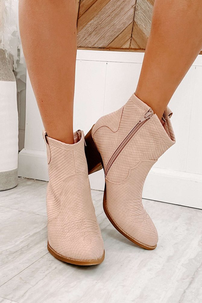 Deceiving Looks Chinese Laundry Faux Leather Snake Print Booties (Blus · NanaMacs