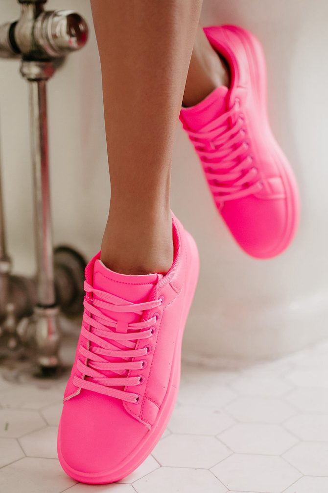 Sidewalk Strut Platform Sneaker (Hot Pink) · NanaMacs - Image 2