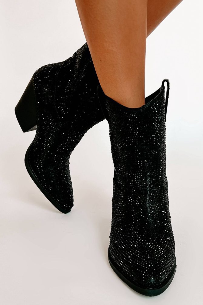 Forever Flashy Rhinestone Booties (Black) · NanaMacs - Image 4