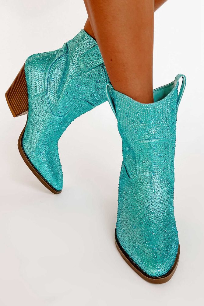 Forever Flashy Rhinestone Booties (Light Blue) · NanaMacs - Image 4