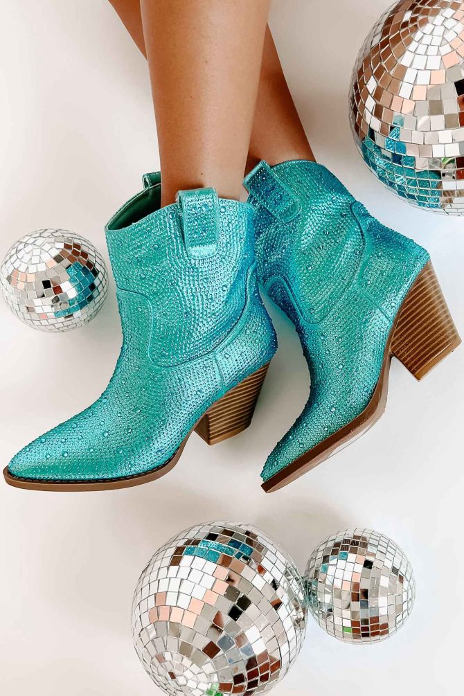 Forever Flashy Rhinestone Booties (Light Blue) · NanaMacs - Image 2