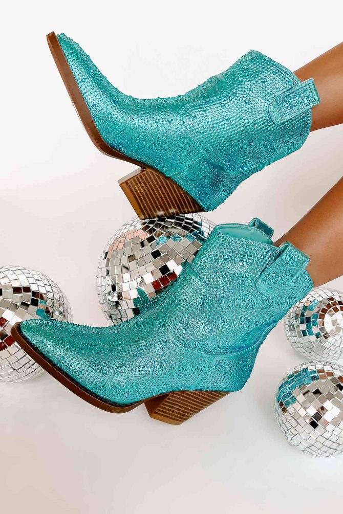 Forever Flashy Rhinestone Booties (Light Blue) · NanaMacs