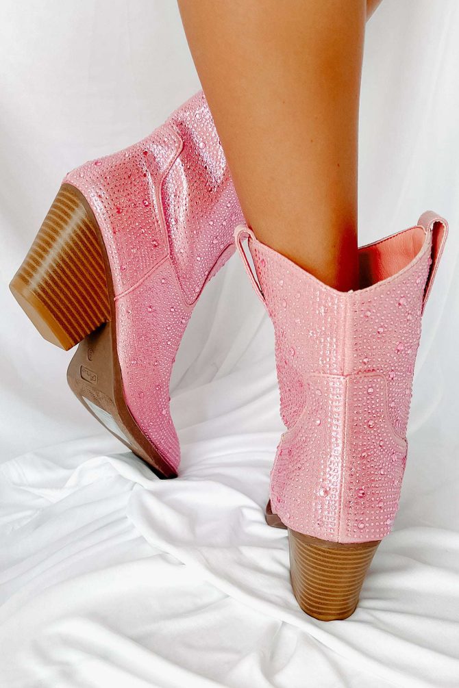 Forever Flashy Rhinestone Booties (Pink) · NanaMacs - Image 4