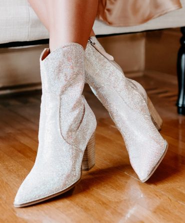 Jealous Yet Rhinestone Bootie (Champagne) · NanaMacs