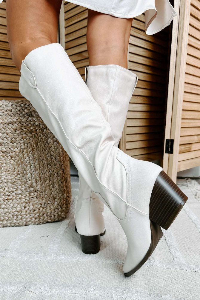 Ashby Knee High Western Boots (Beige) · NanaMacs - Image 4